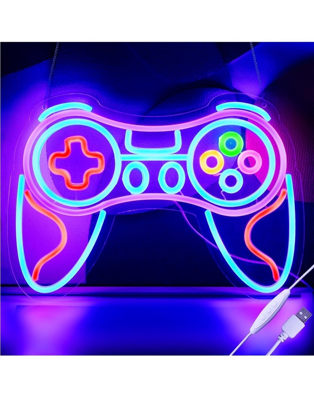 New Open Box Gamer Neon Sign for Bedroom Decor -Game Controller for Game Room
